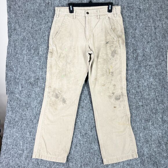Carhartt Pants Mens 33 30" Canvas Khaki Relaxed Fit‎ utility Skater Streetwear - Picture 1 of 6